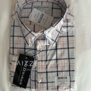 Mizzen+Main Men's White and Red Plaid Shirt